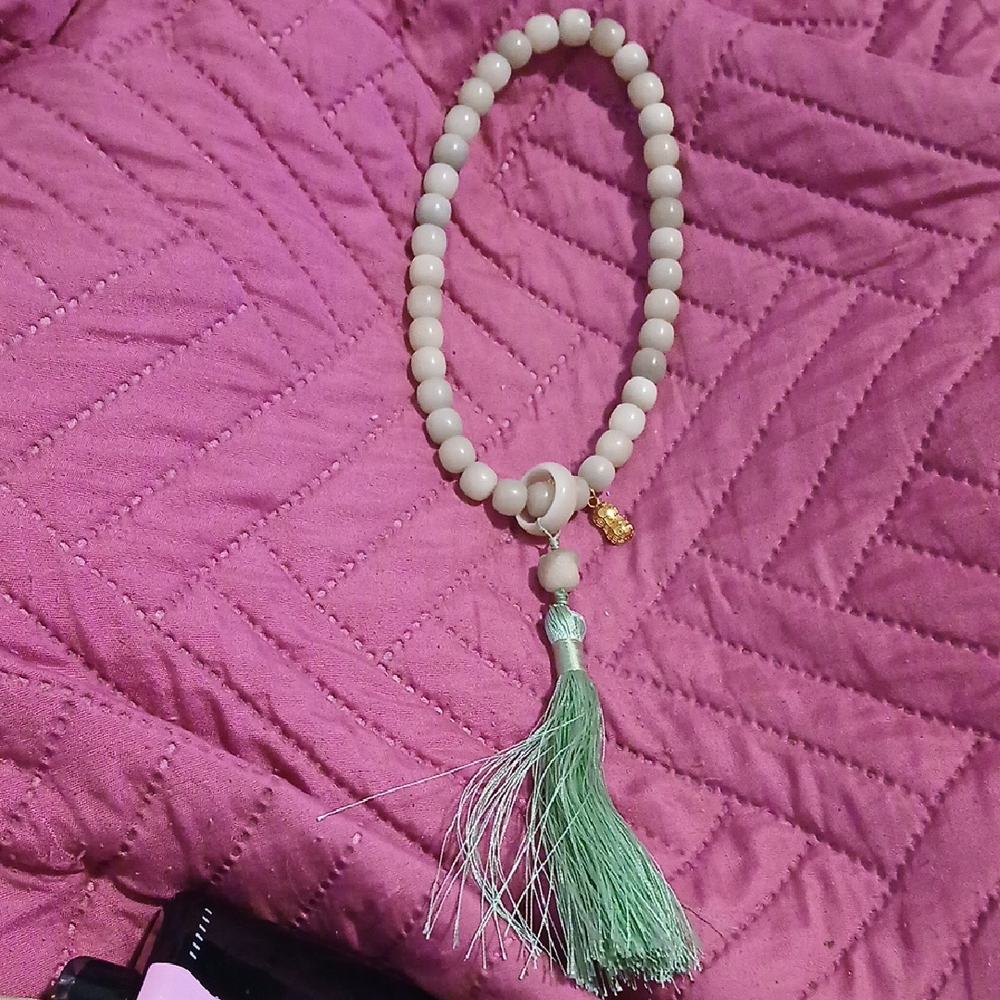 Elegant Beaded Necklace with Tassel